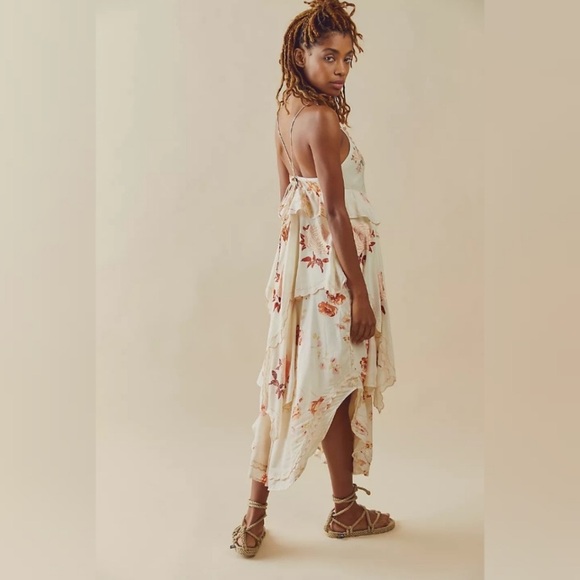 Free People Floral Maxi Dress - Cream and Pink - Picture 4 of 13